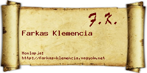 Farkas Klemencia névjegykártya
