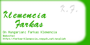 klemencia farkas business card